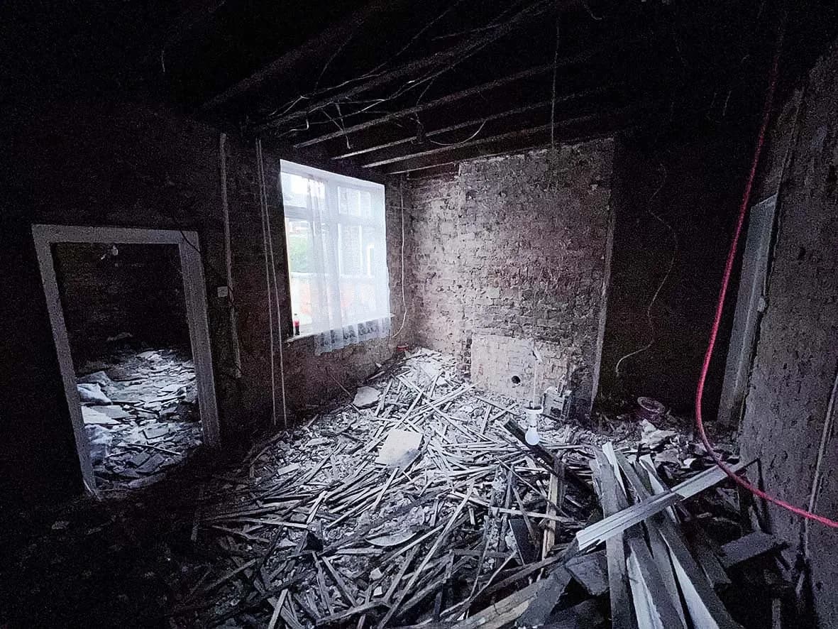 Rip-out · roof opened up