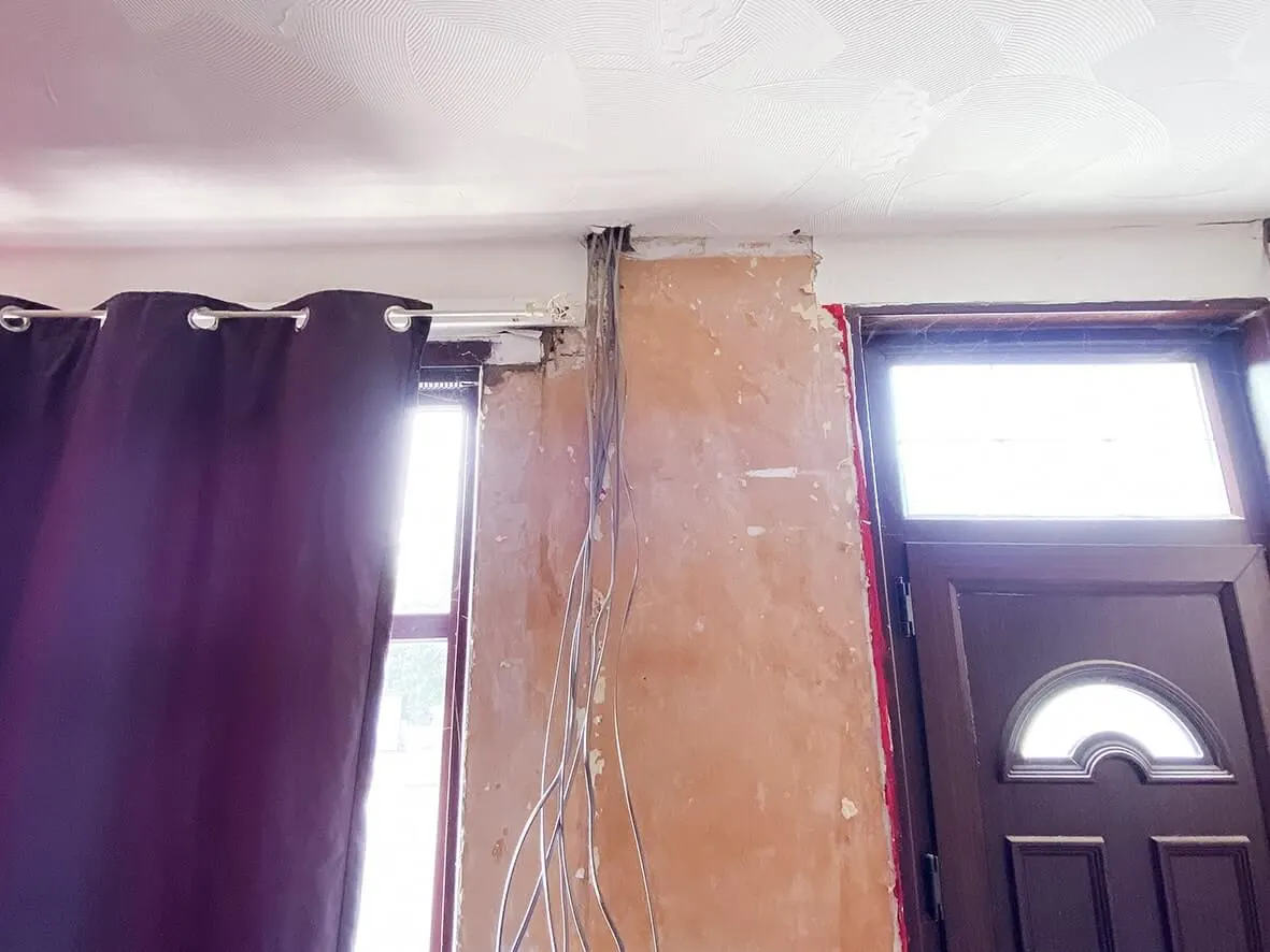 Strip-out · first fix cabling run through the house