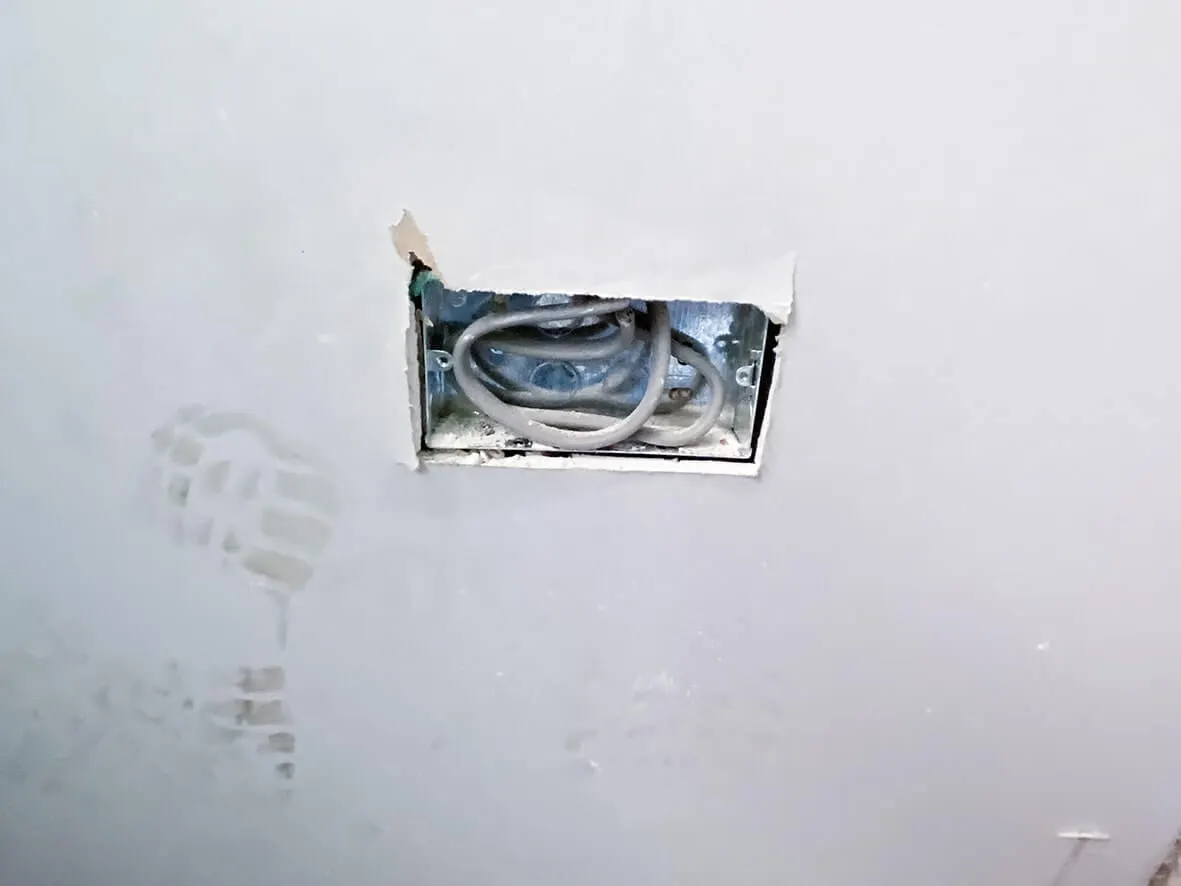 Strip-out · chased walls ready for plaster