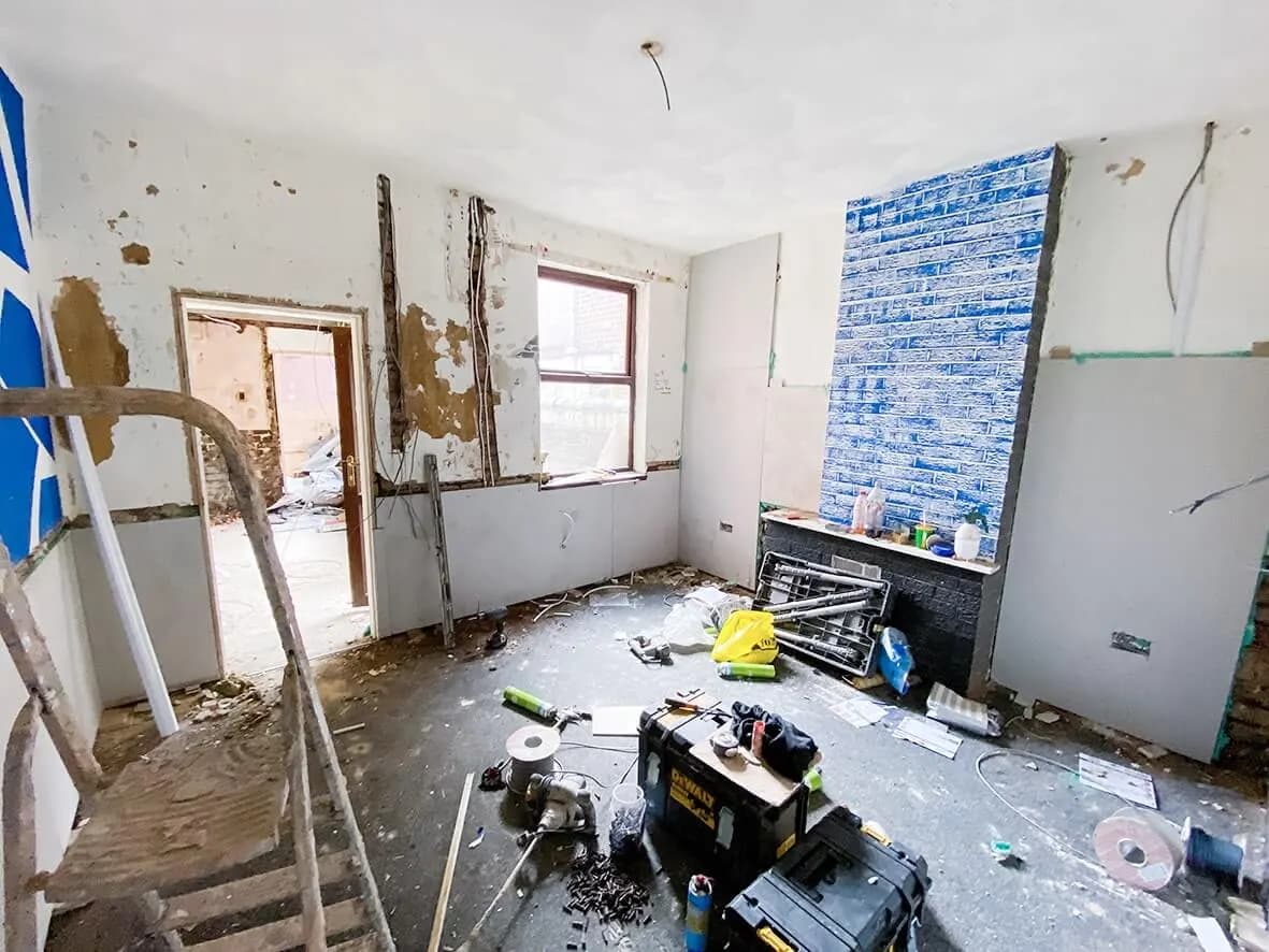 Strip-out · the property mid-refurbishment