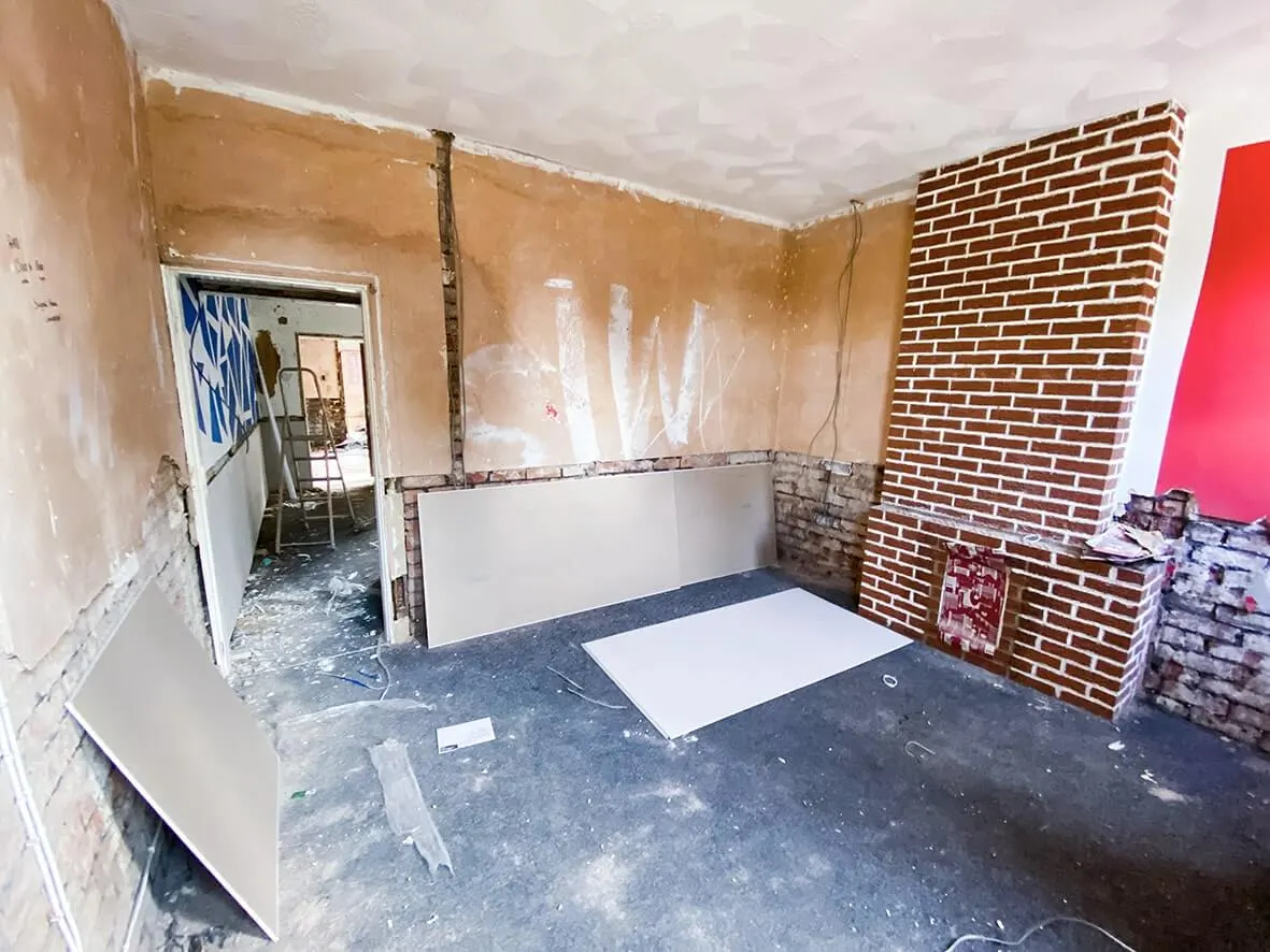 Strip-out · the property mid-refurbishment