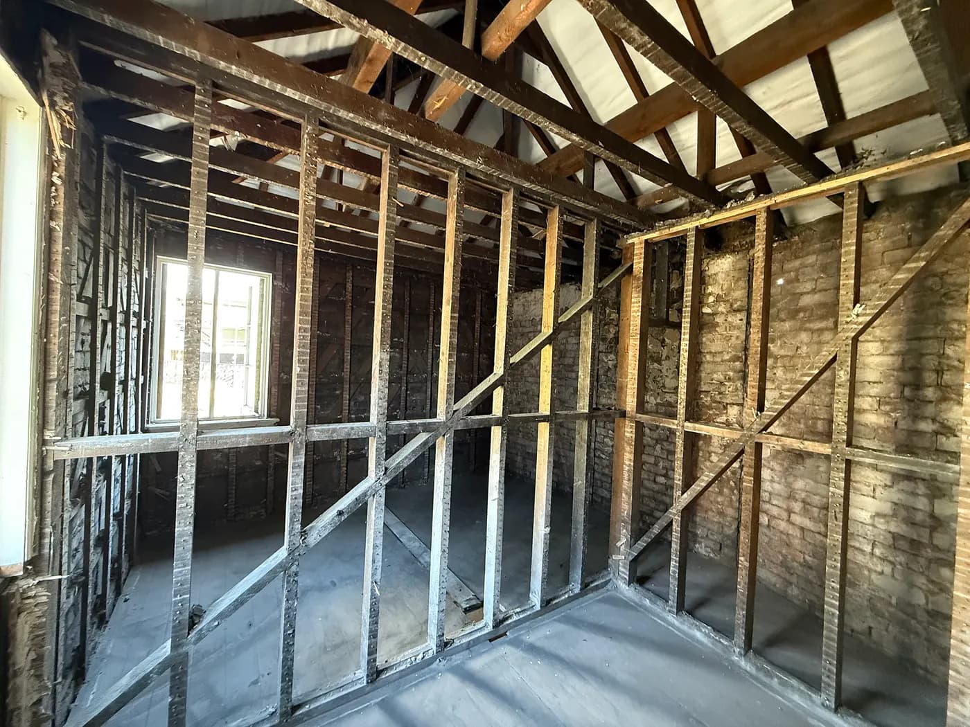 Mid-build · window detail