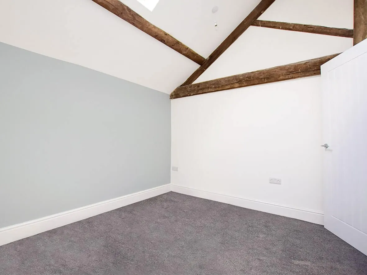 Complete · upstairs bedroom with skylight