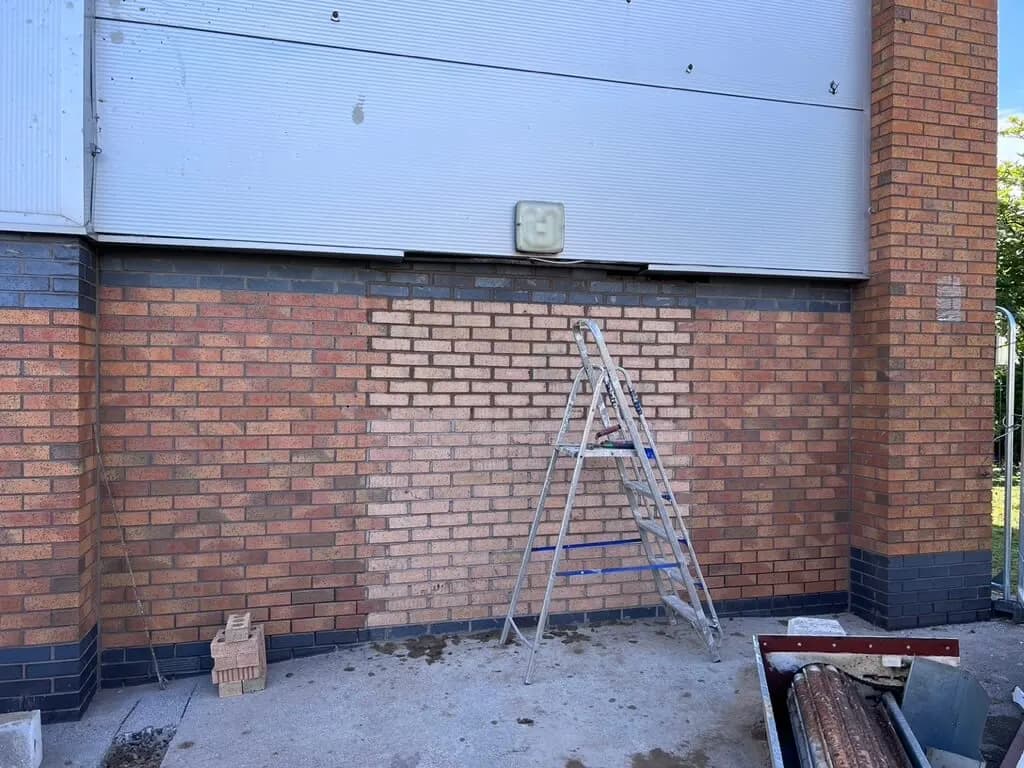 Mid-build · shutter installation