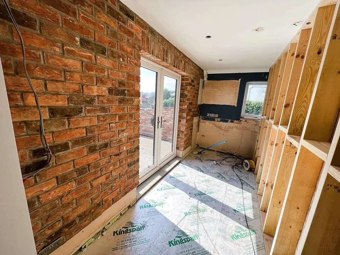 50% · rear extension brickwork