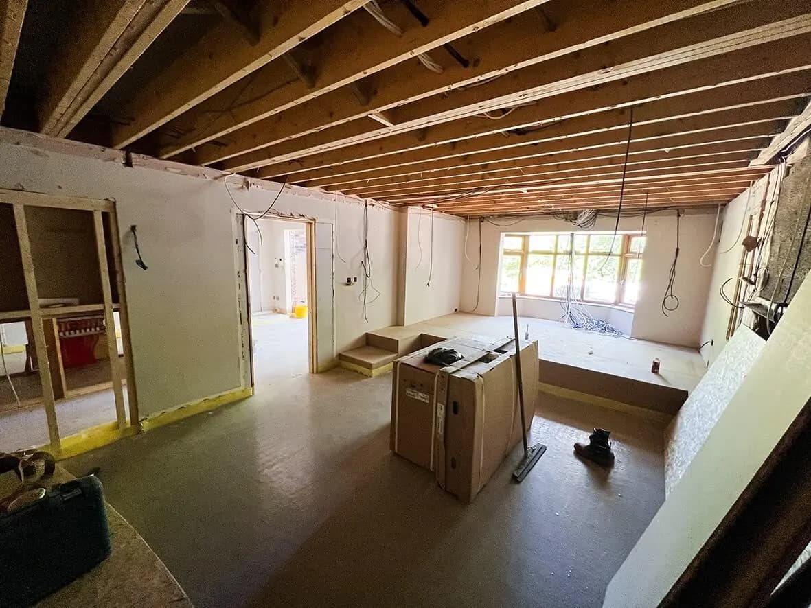 75% · open-plan volume revealed