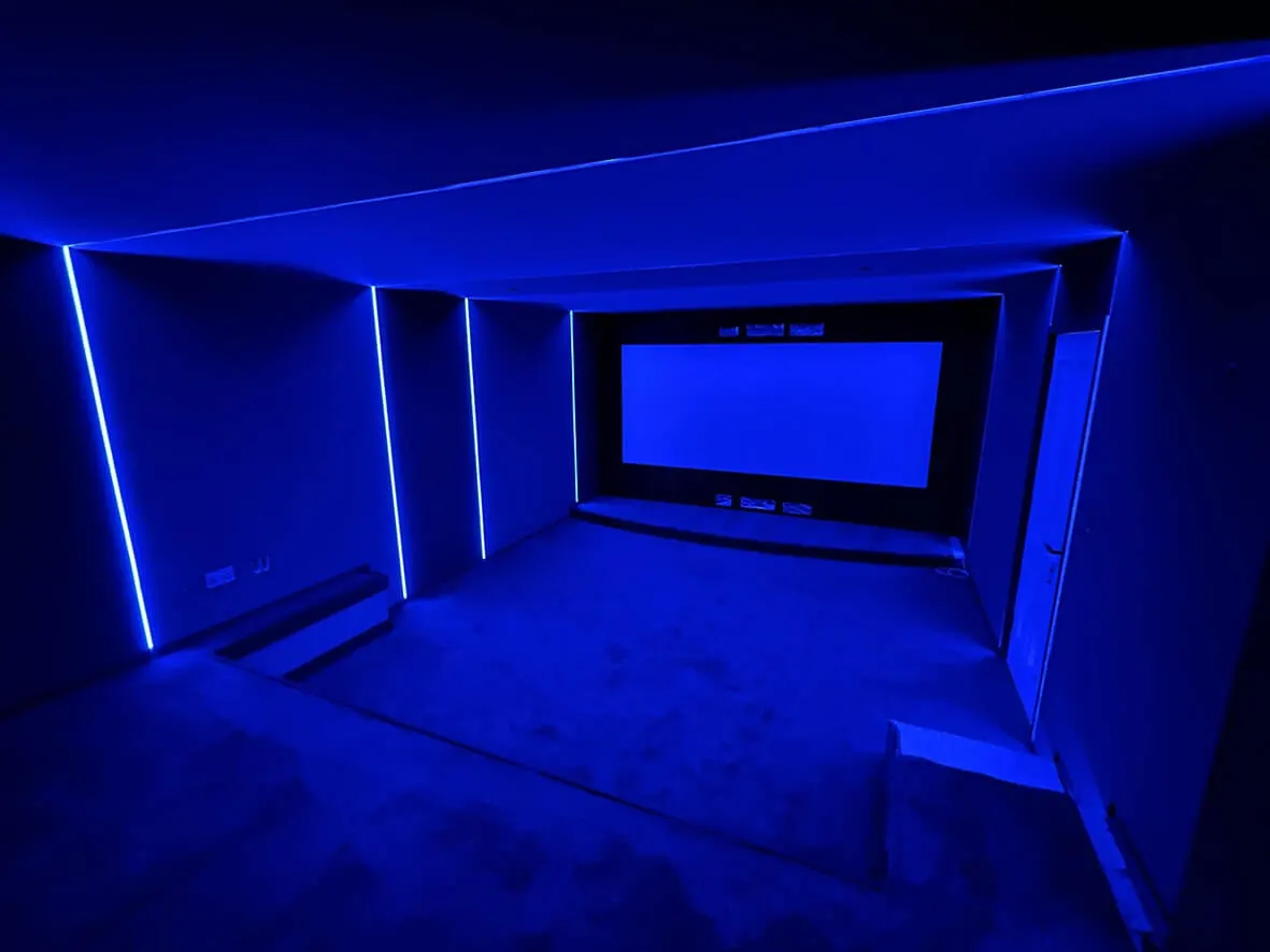 90% · cinema room taking shape