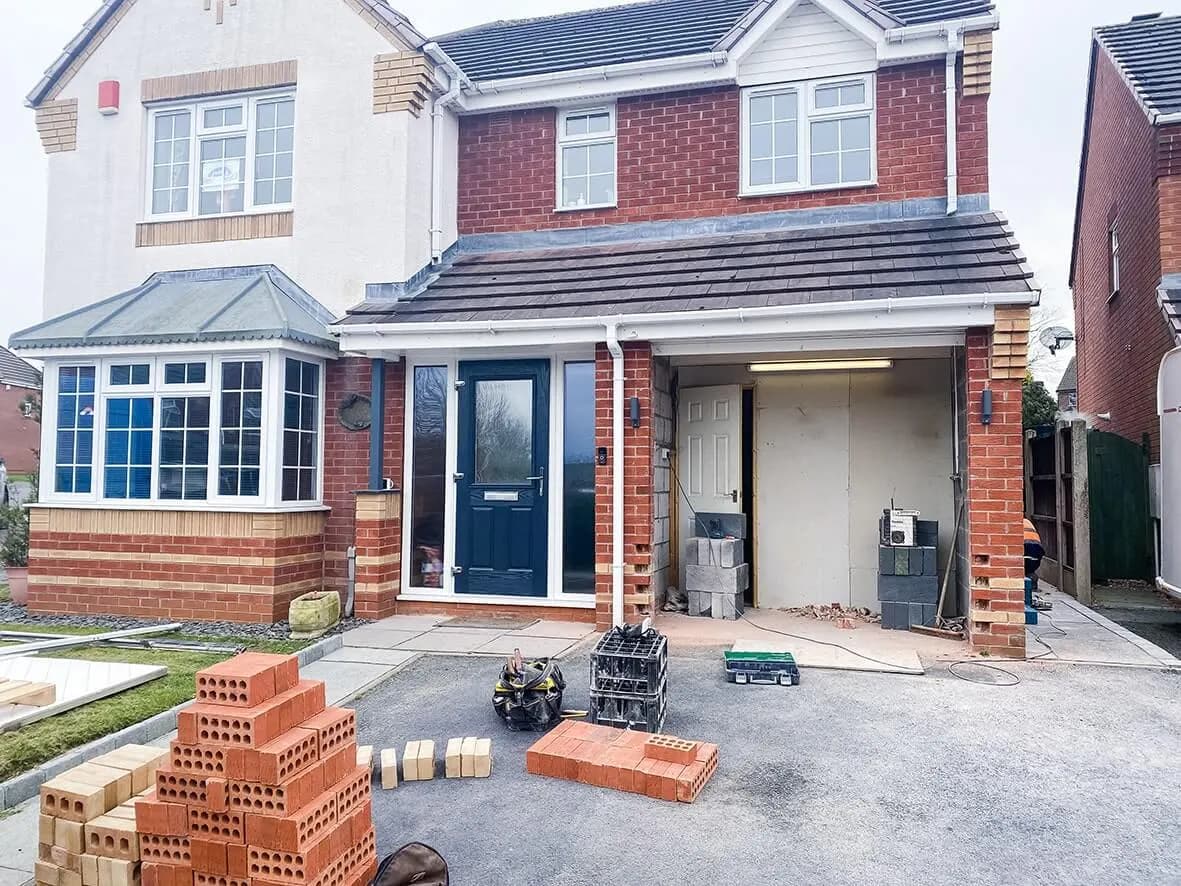 Before · garage exterior