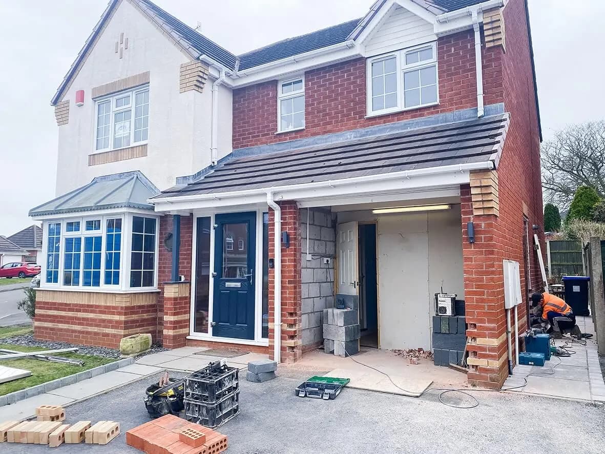 Before · original garage door