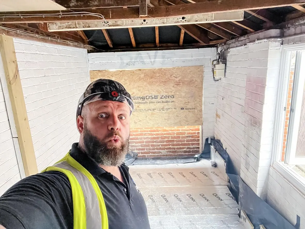 Mid-build · insulation works