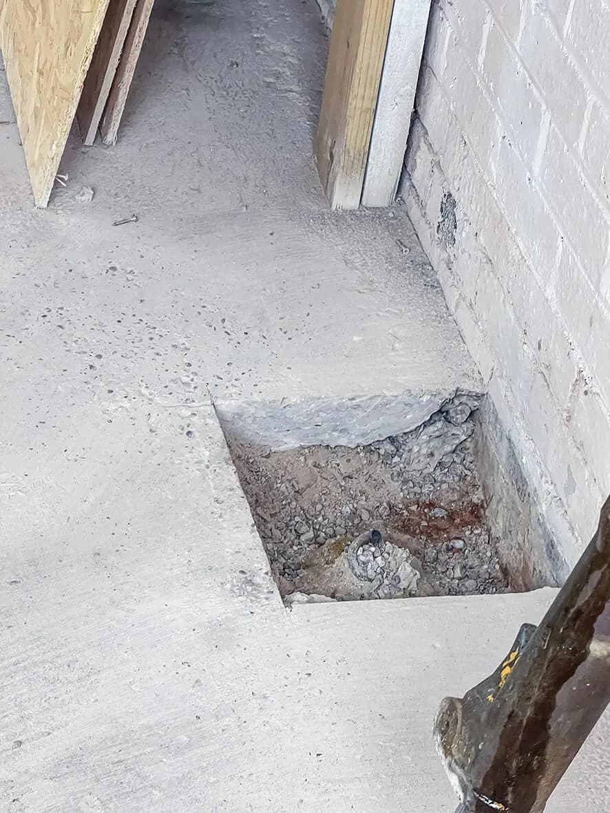 Mid-build · door opening bricked up