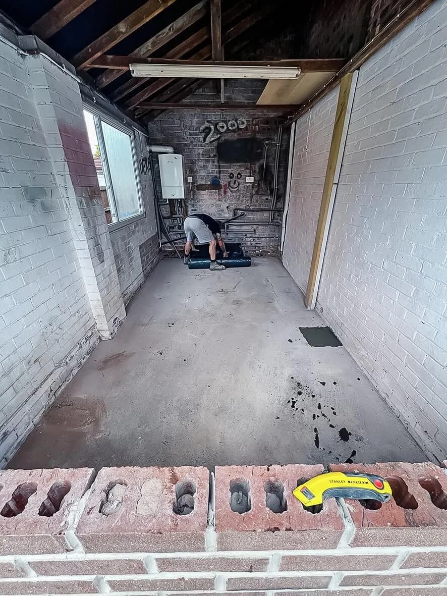 Mid-build · floor insulation