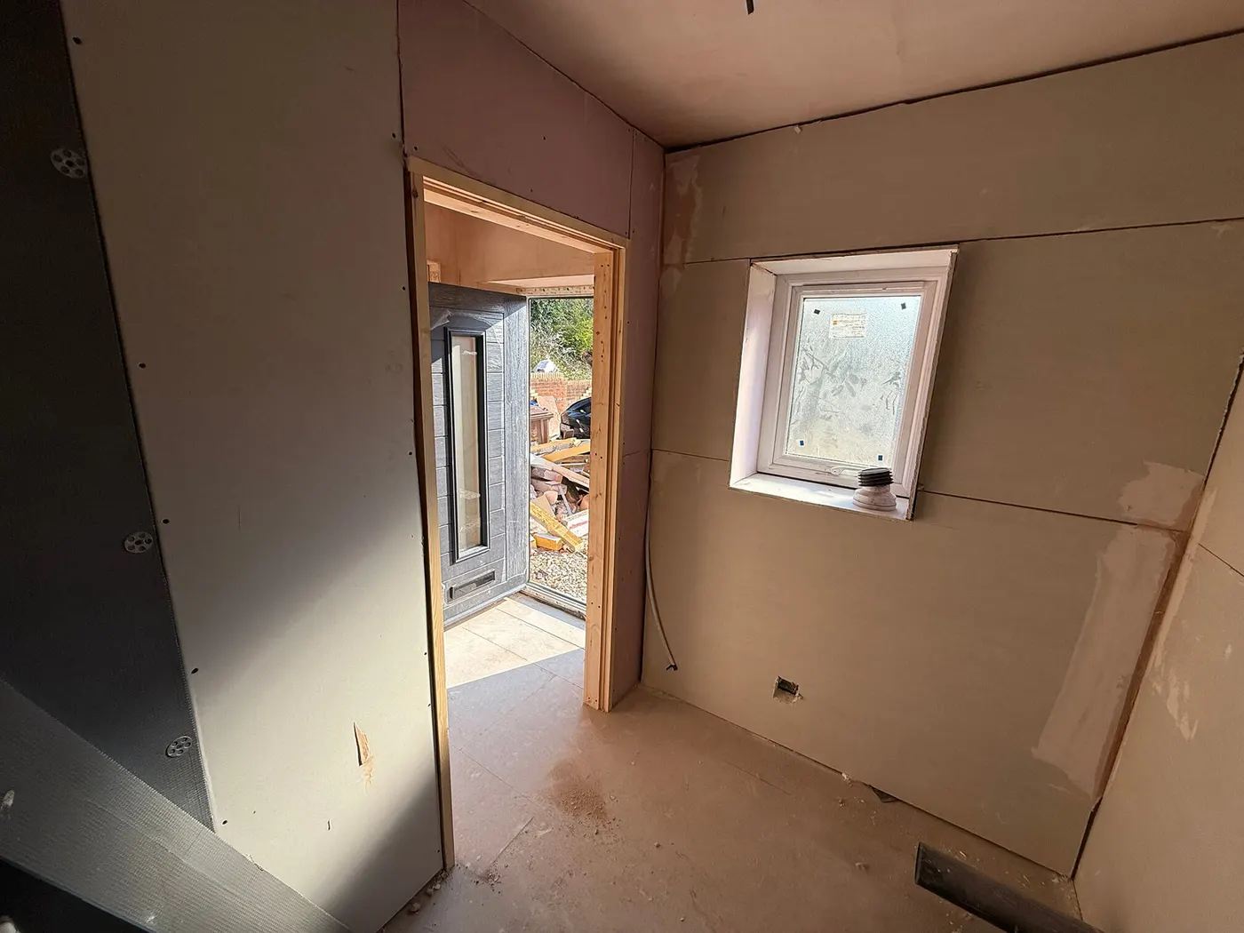 Mid-build · kitchen rough-in