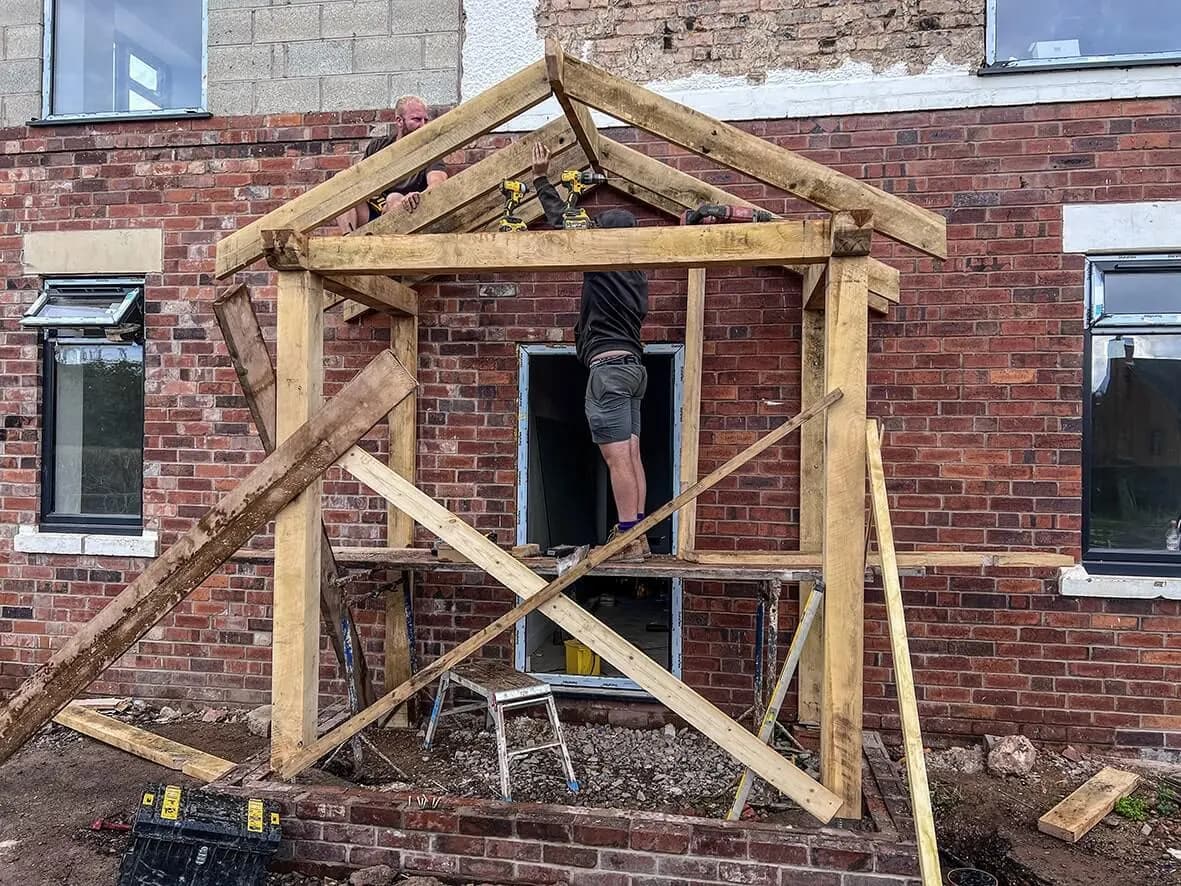 Oak porch · joinery detail