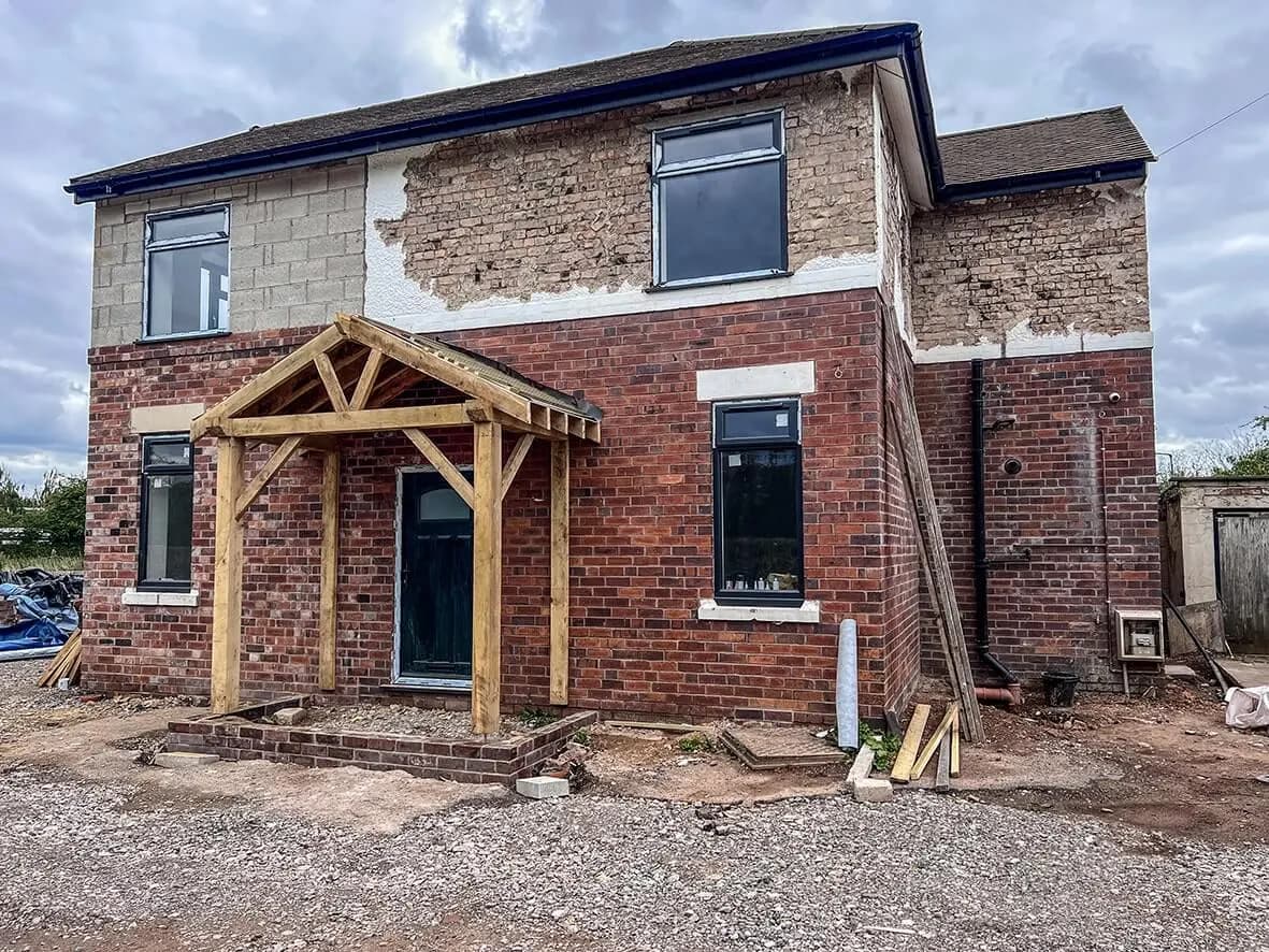 Oak porch · finished entrance