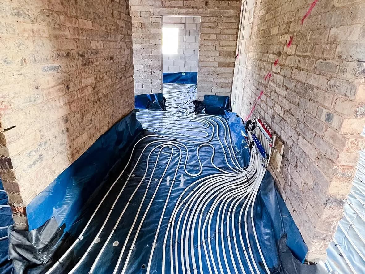 UFH subfloor · finished build-up