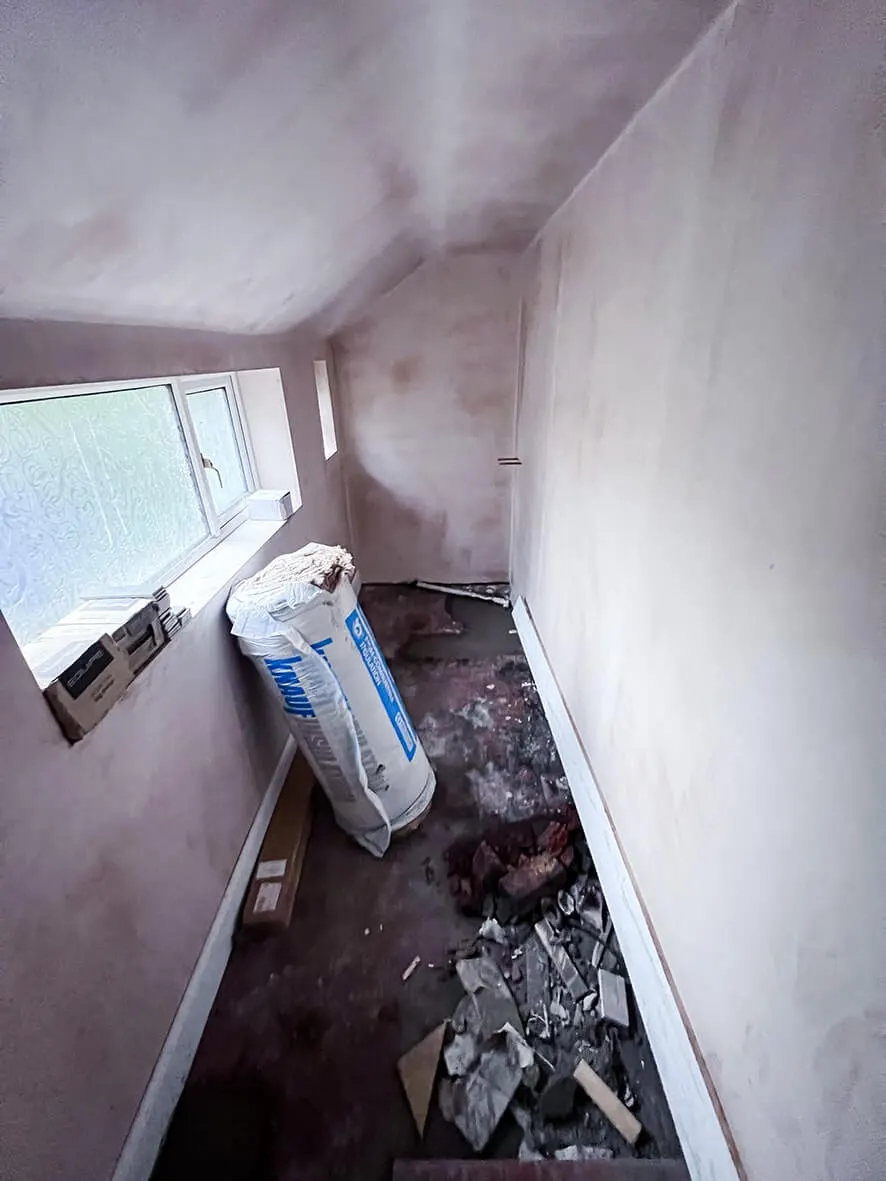Mid-build · skirting + architraves