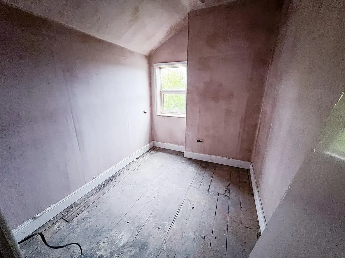 Mid-build · corridor finishing