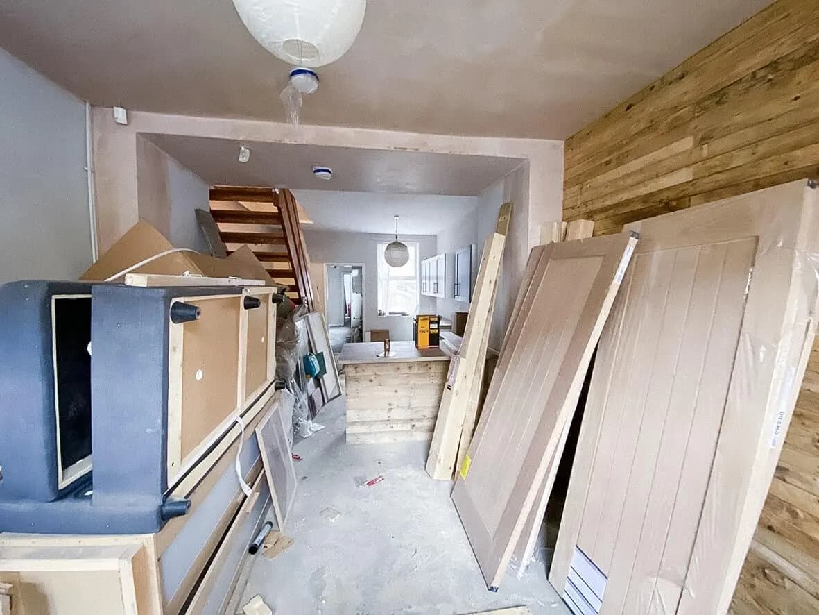 Mid-build · upstairs en-suite rough-in