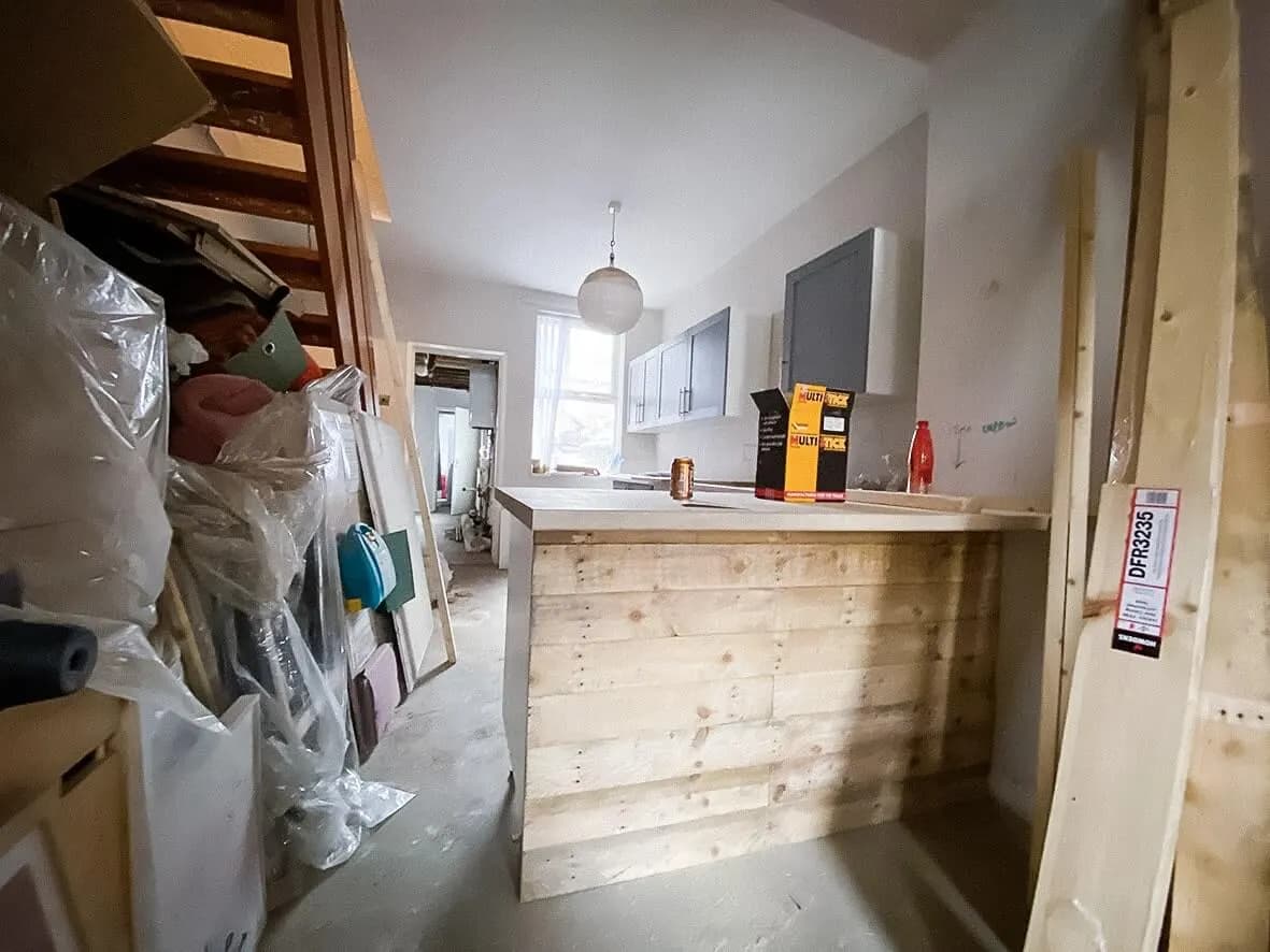 Mid-build · second upstairs en-suite rough-in