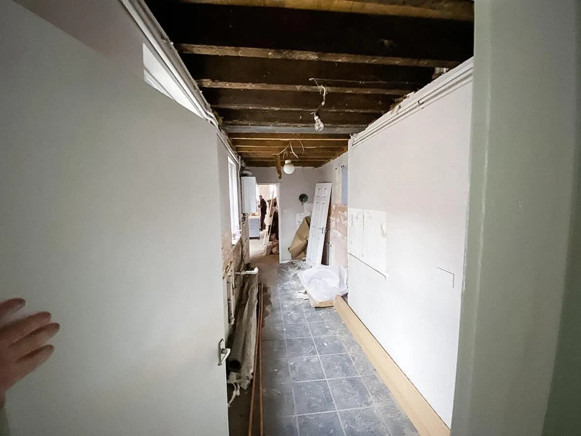 Mid-build · fire-rated door positions