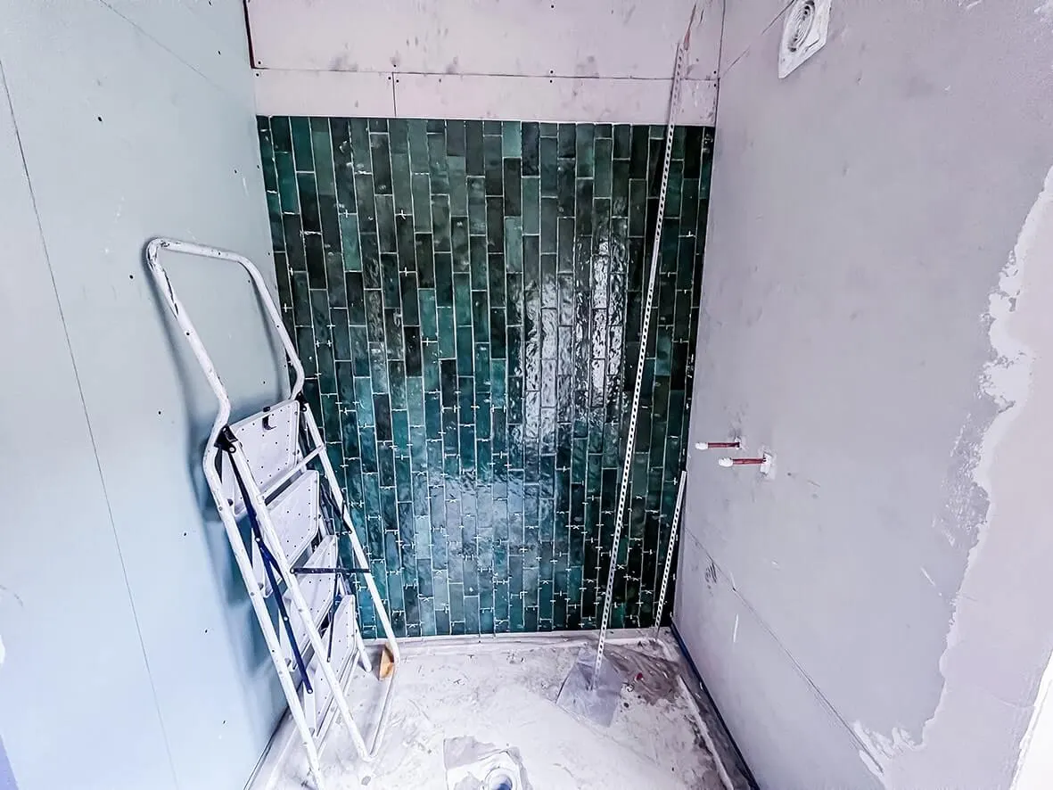 75% · shared bathroom progressing
