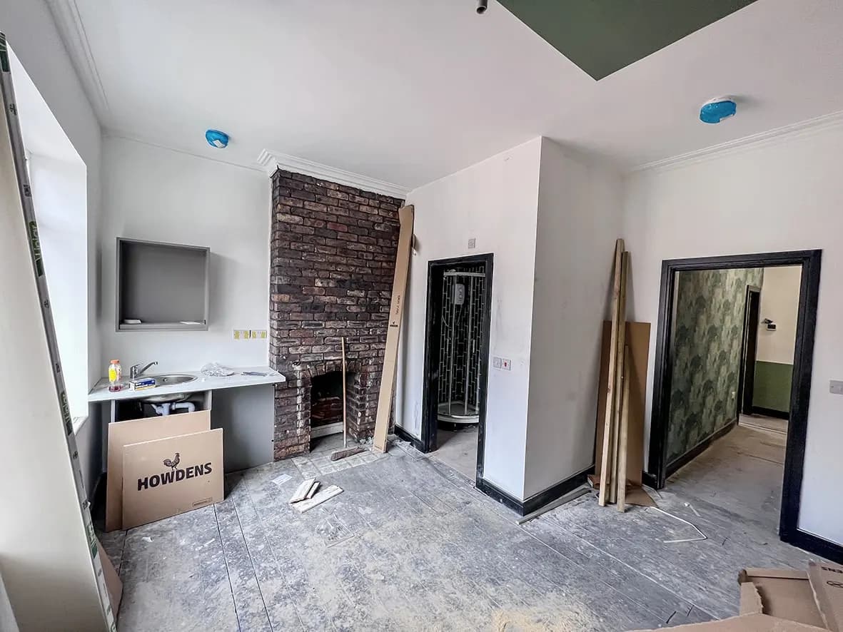 90% · studio room near complete
