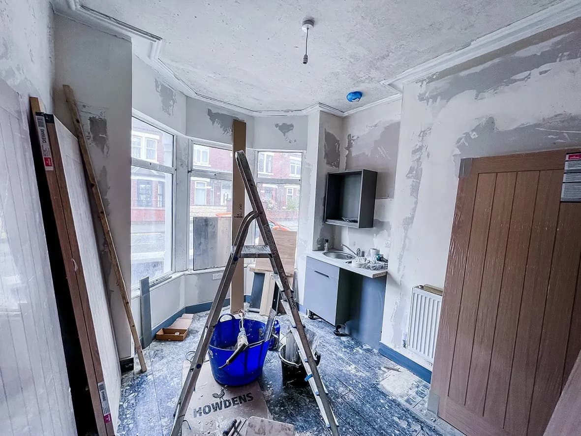 90% · kitchenette installed