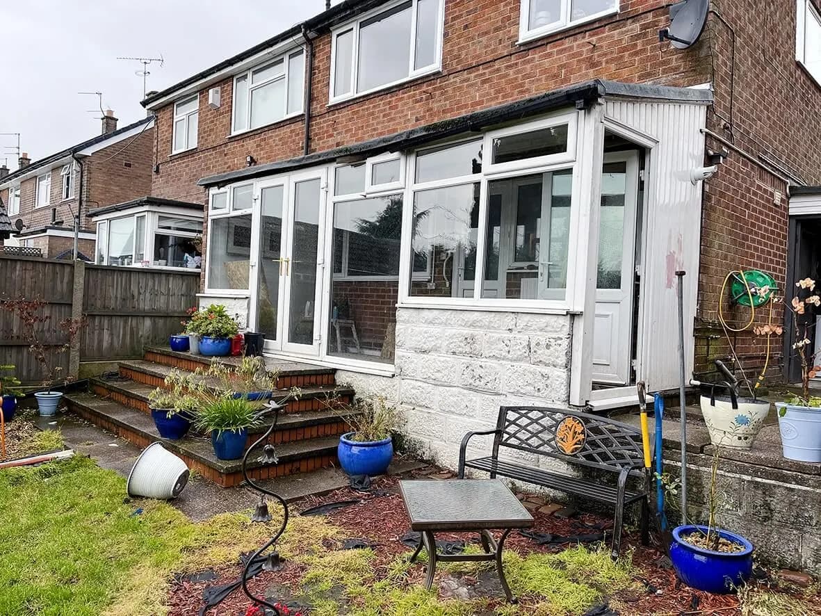 Before · rear elevation with original orangery