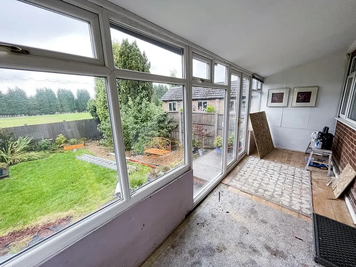 Before · side elevation (future access door)