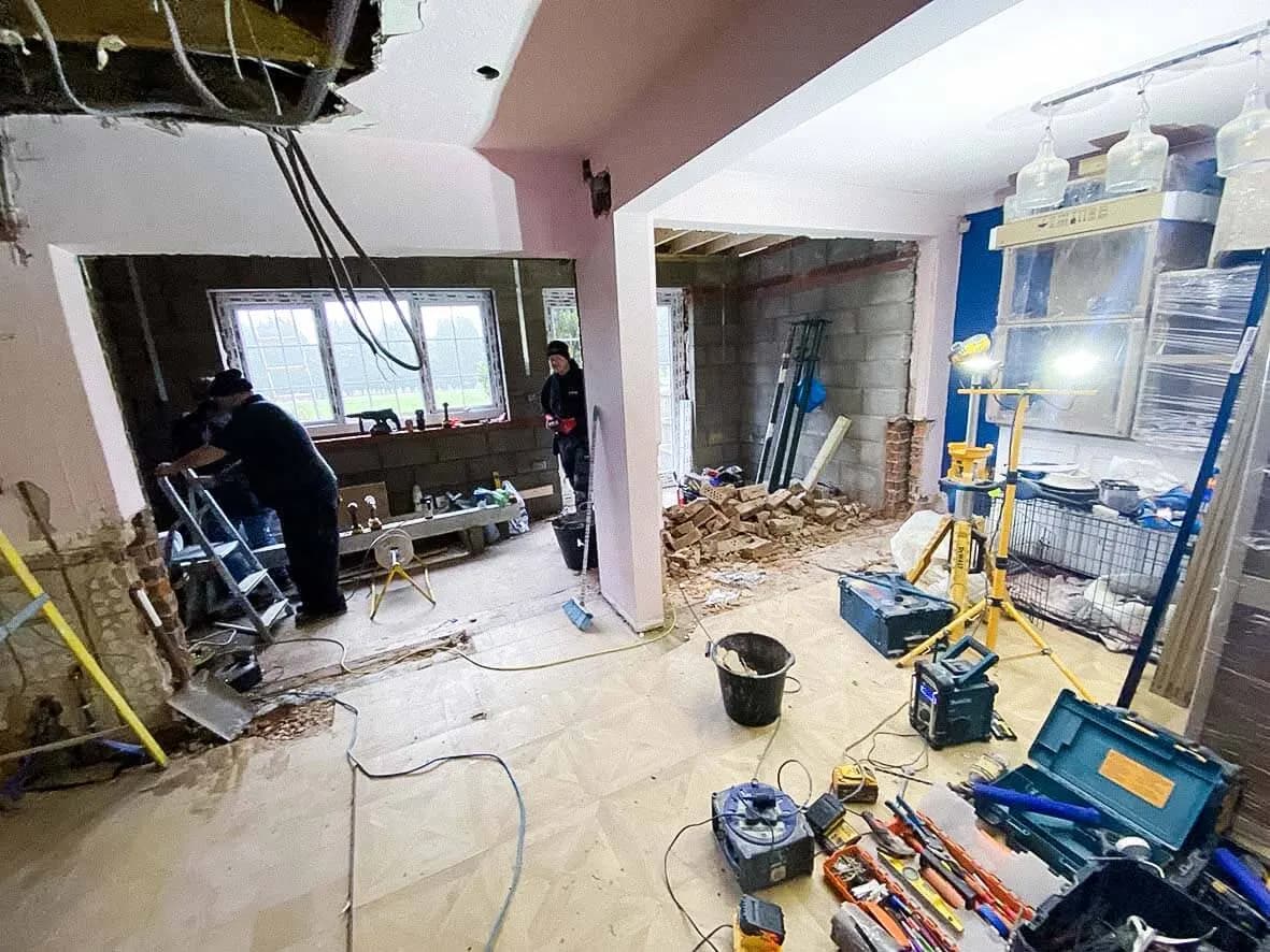75% · new roof in place