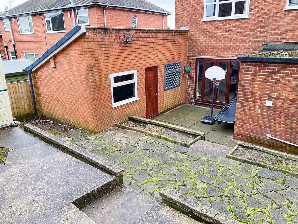 Before · rear elevation pre-extension