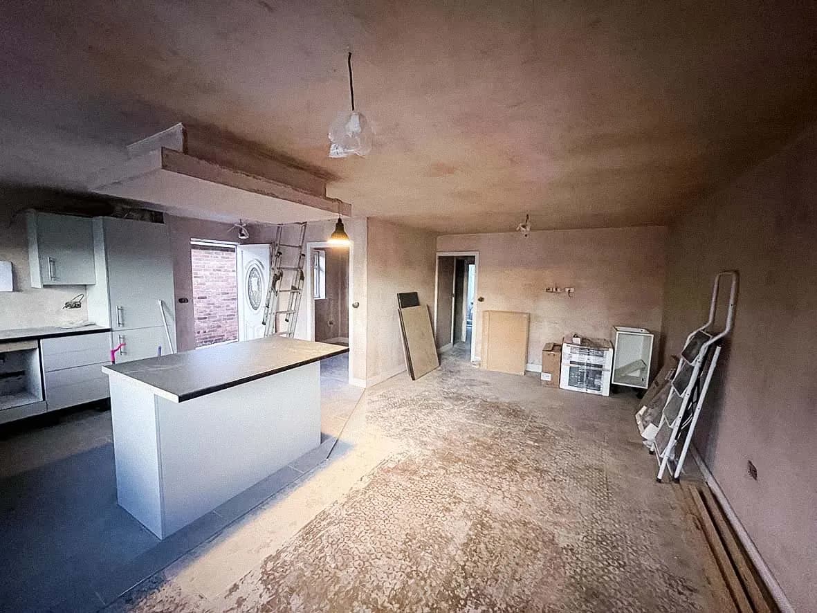 Mid-build · sub-floor prep