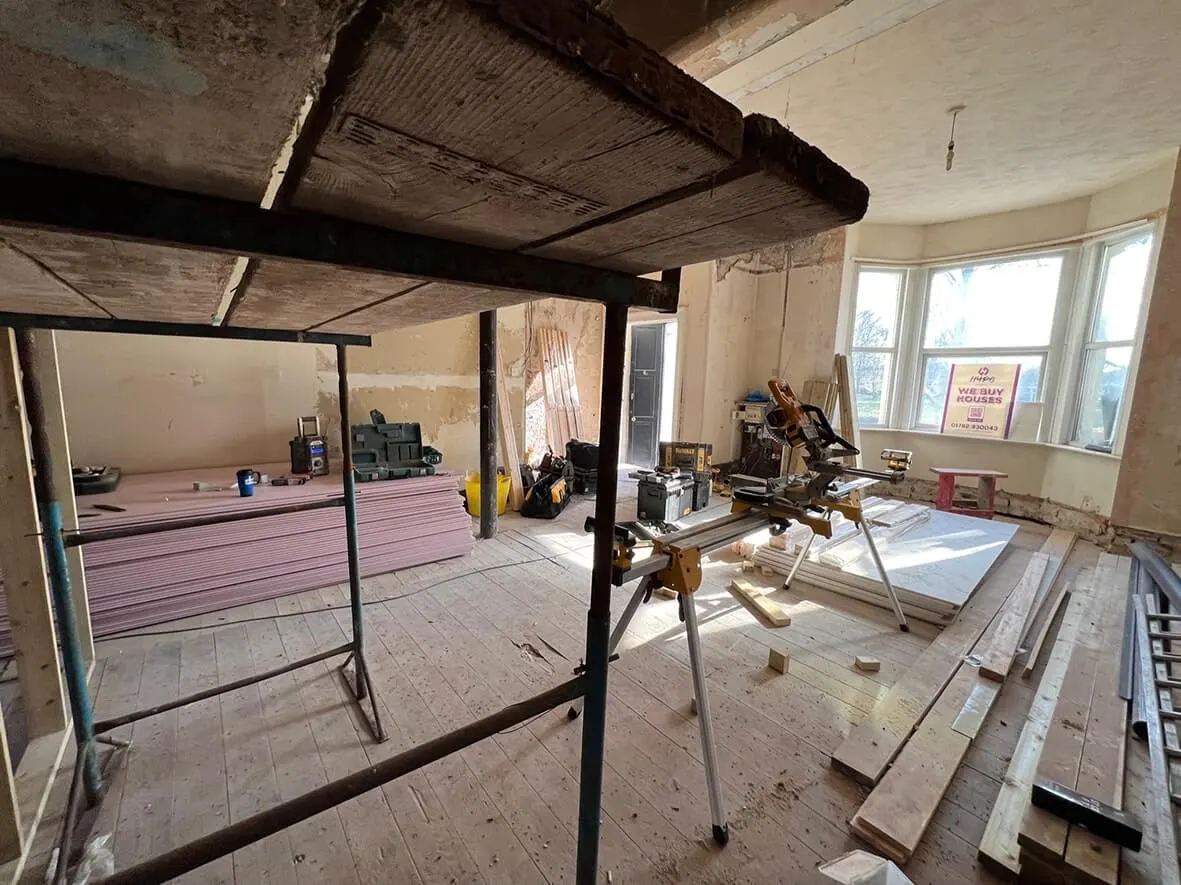 25% · new bedroom partitions framing