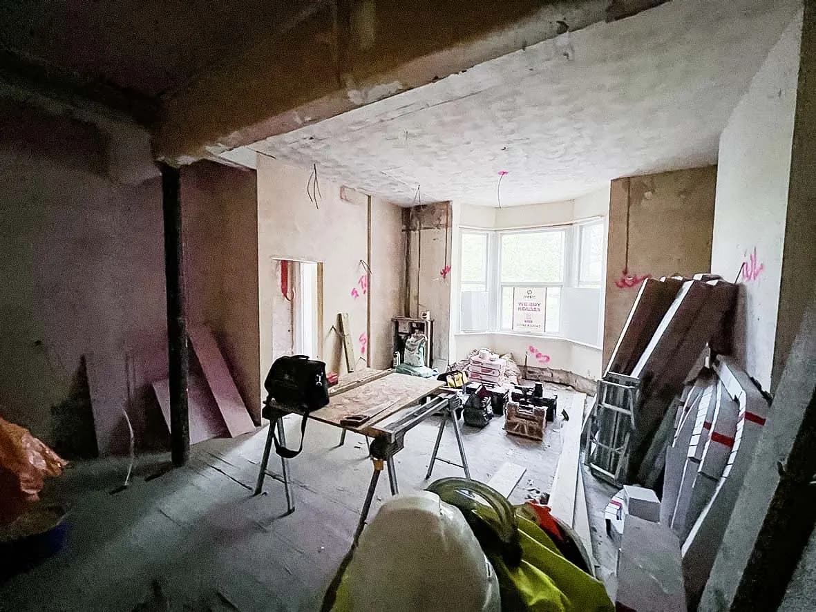 Mid-build · bedroom finishing