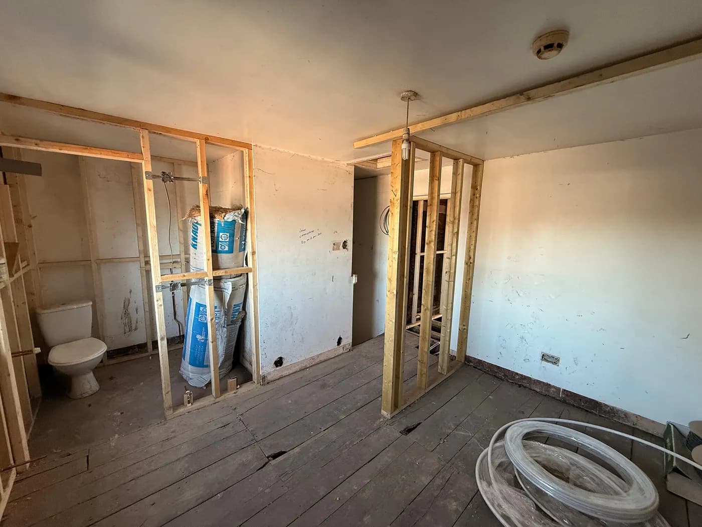 Mid-build · replastering