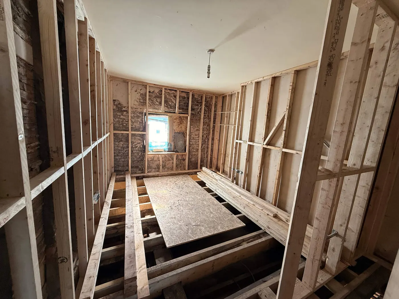 Mid-build · ceiling works